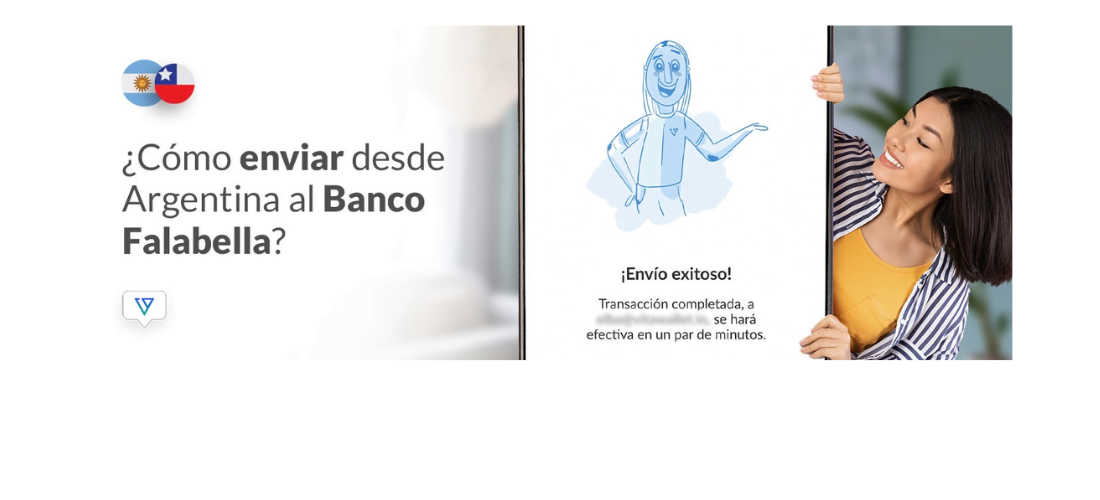Manda dinero al Banco Falabella de Chile desde Argentina